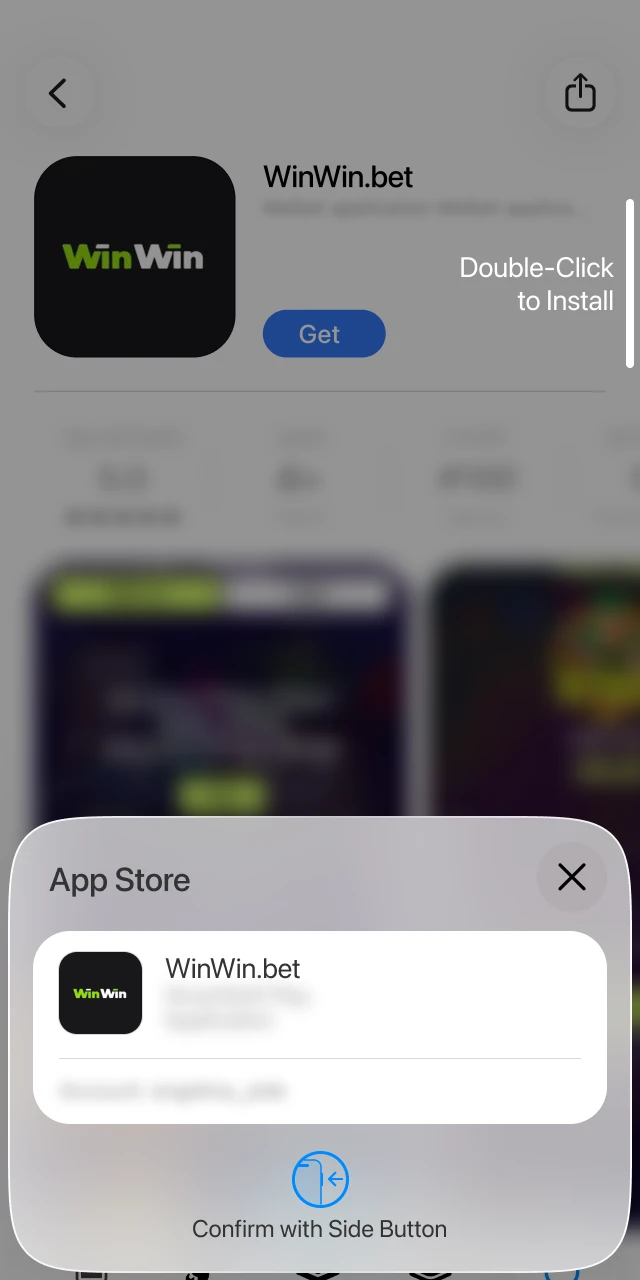 The Get or Install button on the App Store page for the WinWin app.