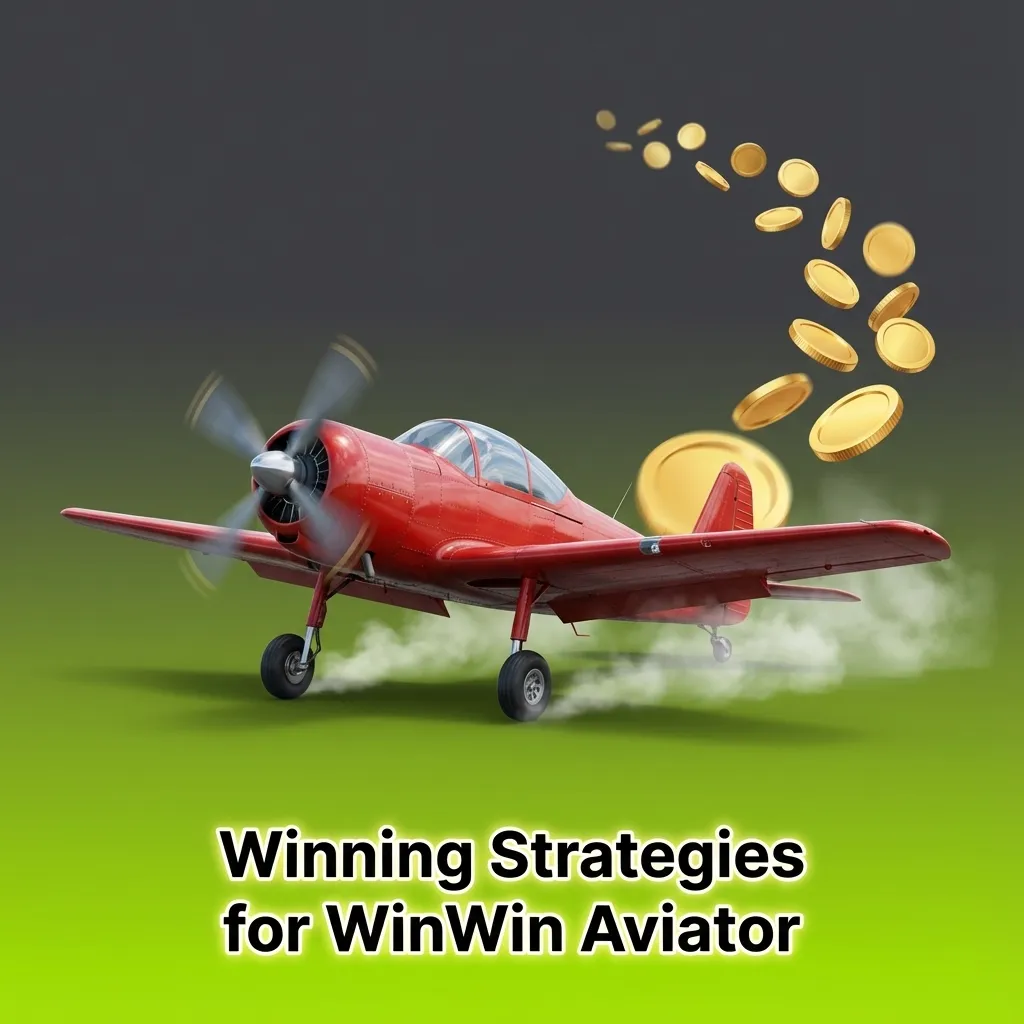 Illustrated WinWin Aviator game screen with plane, crash multiplier graph, and tips list for safer betting strategies