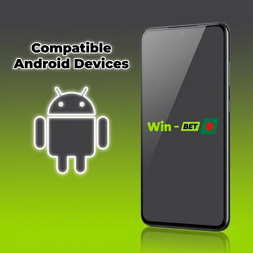 Illustration of various modern Android phones in Bangladesh showing WinWin app compatibility across mid-range devices