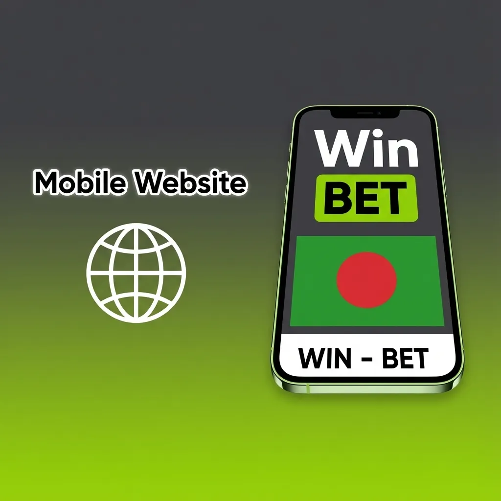 Person holding a smartphone showing the WinWin mobile betting website with touch-friendly menus and odds.