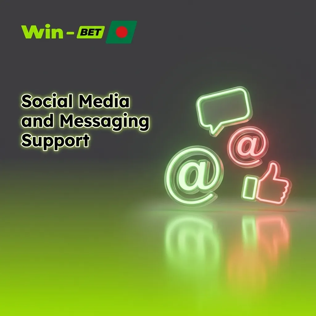 Illustration of a phone showing WhatsApp, Telegram, Messenger, and X icons for customer support in Bangladesh